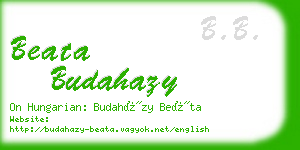 beata budahazy business card